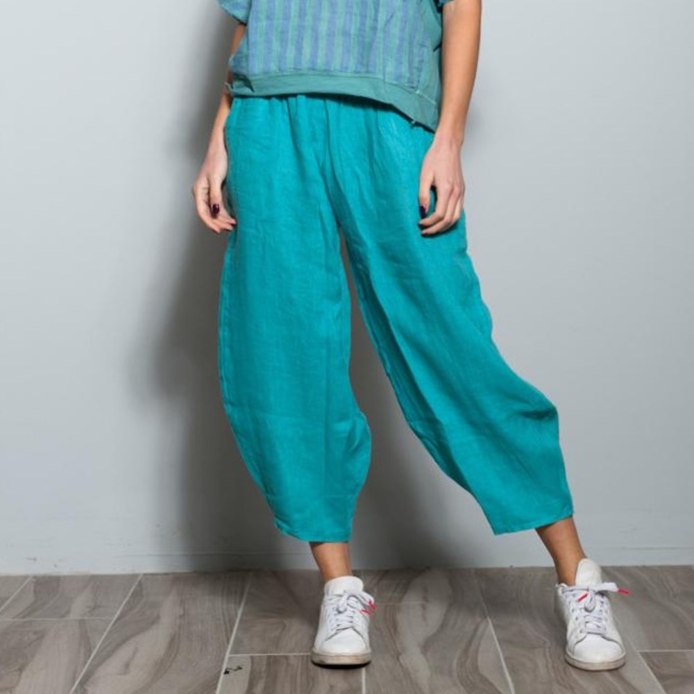 NWT Teal Linen Harem Pants
